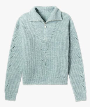 Pull femme avec col camionneur zippé vue5 - GEMO C4G FEMME - GEMO