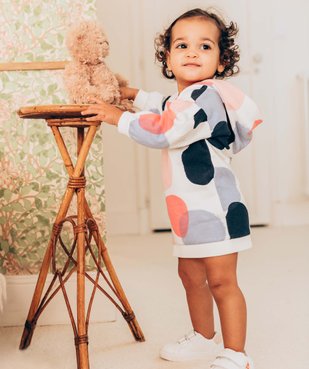 Robe bébé fille en maille sweat douillette et imprimée vue6 - GEMO(BEBE DEBT) - GEMO