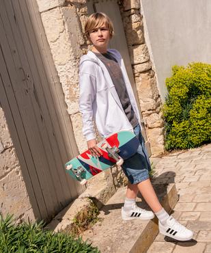 Sweat garçon zippé bimatière à capuche vue6 - GEMO (JUNIOR) - GEMO