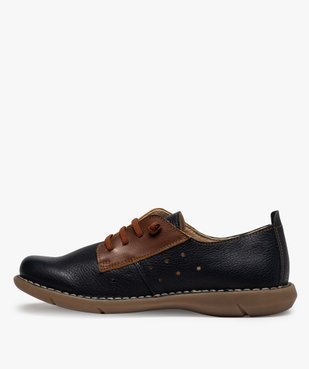 Derbies femme confort bicolores à lacets élastiques vue3 - GEMO (CASUAL) - GEMO