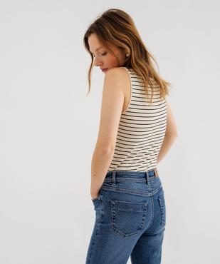 Débardeur en coton stretch à rayures femme vue3 - GEMO 4G FEMME - GEMO