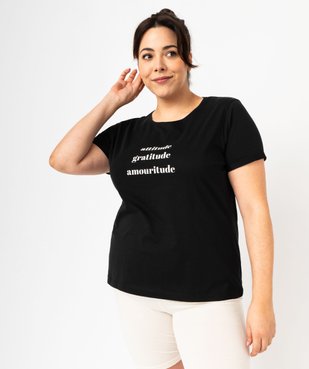 Tee-shirt à manches courtes avec message femme grande taille vue2 - GEMO 4G GT - GEMO