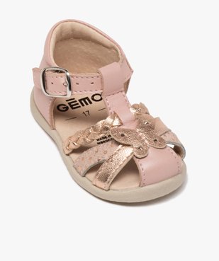 Sandales premiers pas bébé fille en cuir vue5 - GEMO(BEBE DEBT) - GEMO