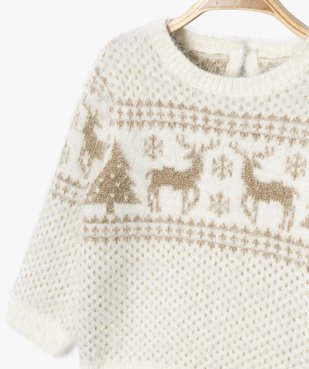 Pull de Noël en maille duveteuse et pailletée bébé fille vue3 - GEMO(BEBE DEBT) - GEMO