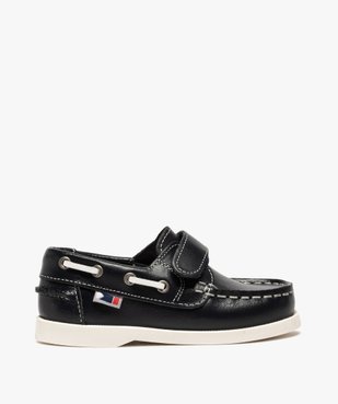 Chaussures bateau garçon dessus cuir à fermeture scratch vue1 - GEMO (ENFANT) - GEMO