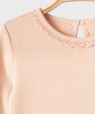 Tee-shirt manches longues avec finitions froncées bébé fille vue2 - GEMO 4G BEBE - GEMO