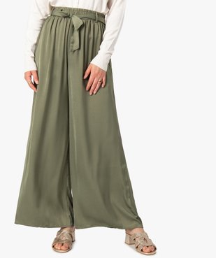 Pantalon femme large en matière satinée vue1 - GEMO(FEMME PAP) - GEMO