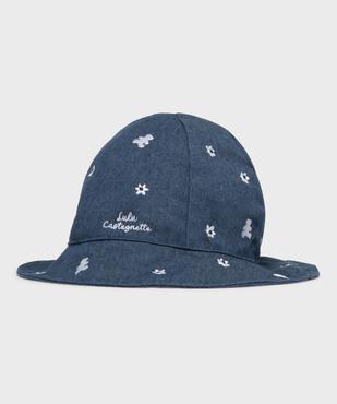 Chapeau bob en denim à motifs brodés bébé fille - LuluCastagnette vue1 - LULU CASTAGNETT - GEMO