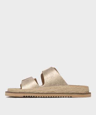 Mules à petit talon compensé et larges brides brillantes femme - LuluCastagnette vue3 - LULUCASTAGNETTE - GEMO