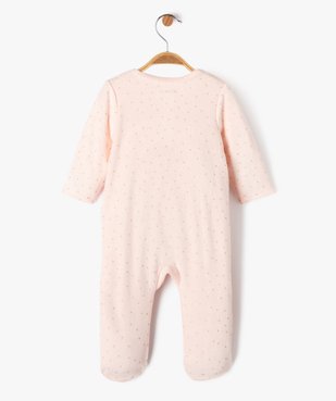 Pyjama en velours ouverture devant motif animal et pois dorés bébé vue4 - GEMO 4G BEBE - GEMO