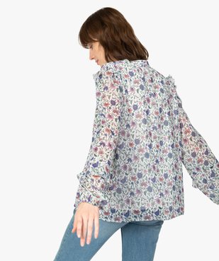 Blouse femme à motifs fleuris avec volants sur les manches vue3 - GEMO(FEMME PAP) - GEMO