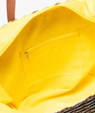 Sac de plage femme multicolore en paille tressée vue3 - GEMO (ACCESS) - GEMO