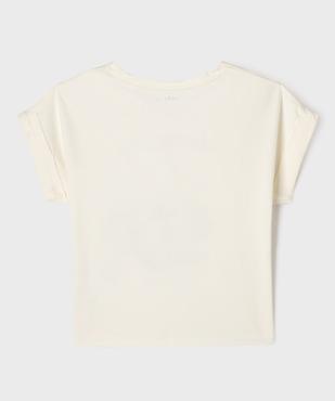 Tee-shirt manches courtes oversize à motif brodé fille vue3 - GEMO 4G FILLE - GEMO