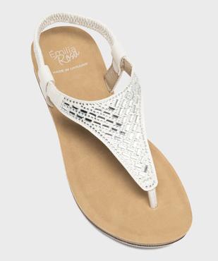 Sandales à entredoigt avec strass femme - Emilia Rosa vue5 - EMILIA ROSA - GEMO