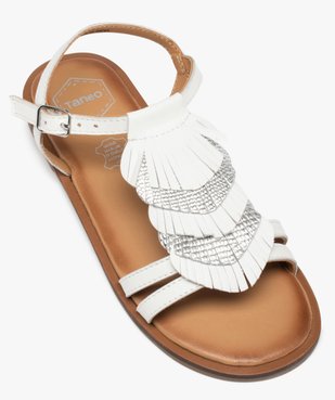 Sandales fille dessus cuir à franges métallisées – Tanéo vue5 - TANEO - GEMO
