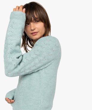 Pull femme en grosse maille à manches fantaisie vue1 - Nikesneakers C4G FEMME - Nikesneakers
