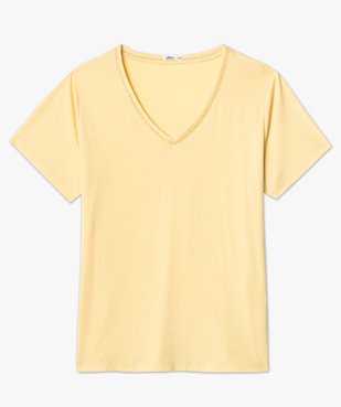 Tee-shirt femme grande taille avec col V fantaisie vue4 - GEMO (G TAILLE) - GEMO
