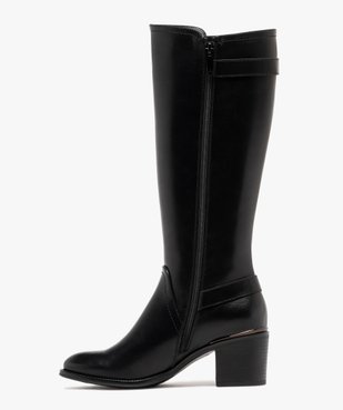 Bottes femme unies à talon carré avec liseré métallisé vue4 - VALENTINA BALDA - GEMO