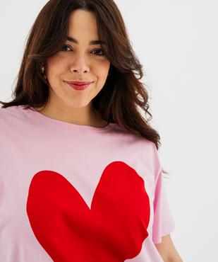 Tee-shirt manches courtes avec motif femme grande taille vue2 - GEMO 4G GT - GEMO