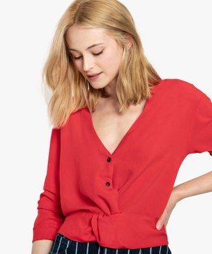 Blouse femme courte à effet noué vue2 - FOLLOW ME - GEMO