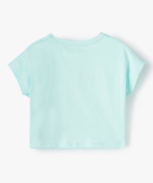 Tee-shirt court fille avec motif scintillant sur l’avant vue3 - GEMO (ENFANT) - GEMO