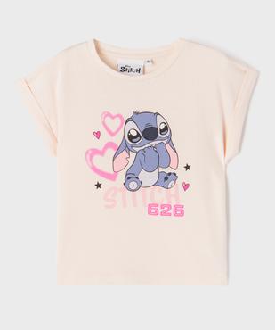 Tee-shirt manches courtes imprimé coupe loose fille - Stitch vue2 - LILO & STITCH - GEMO