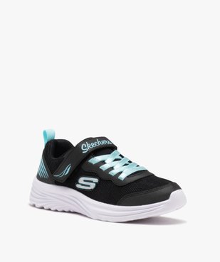 Baskets fille bicolores à paillettes et lacets en ruban élastique - Skechers vue2 - SKECHERS - GEMO