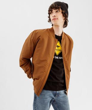 Blouson zippé style bombers homme vue1 - GEMO 4G HOMME - GEMO