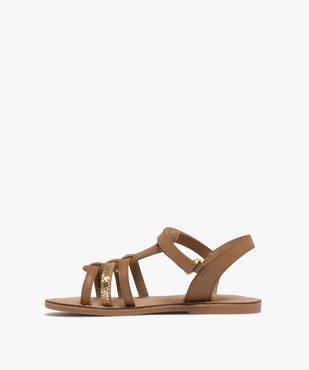 Sandales en cuir multibrides fille vue3 - TANEO - GEMO