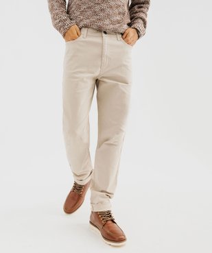 Pantalon en coton stretch coupe Regular homme vue1 - GEMO (HOMME) - GEMO