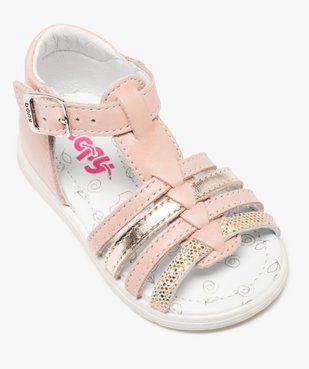 Sandales bébé filles en cuir détails métallisés - Bopy vue5 - BOPY - GEMO