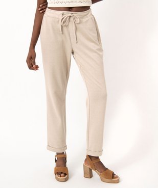 Pantalon en maille extensible à micro motifs femme vue1 - GEMO(FEMME PAP) - GEMO