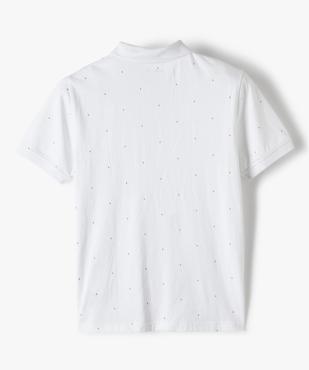 Polo garçon à manches courtes à micro-motifs vue3 - GEMO (JUNIOR) - GEMO