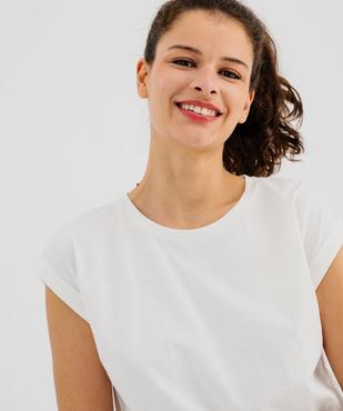 Tee-shirt à manches courtes et col rond femme vue7 - GEMO(FEMME PAP) - GEMO