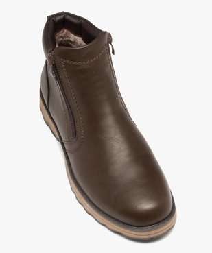 Boots homme confort unies à double zip et semelle crantée vue5 - GEMO (CONFORT) - GEMO