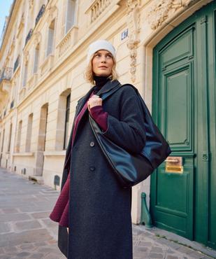 Manteau long croisé à double boutonnage et col femme vue1 - GEMO(FEMME PAP) - GEMO