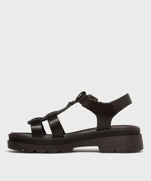 Sandales look spartiates à épaisse semelle crantée femme vue3 - 5 MILES - GEMO