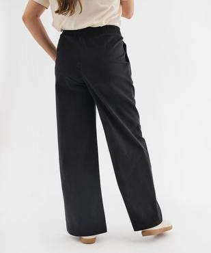 Pantalon tailoring large en coton stretch femme vue3 - GEMO(FEMME PAP) - GEMO