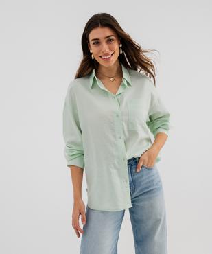 Chemise manches longues lin et viscose femme vue1 - GEMO(FEMME PAP) - GEMO