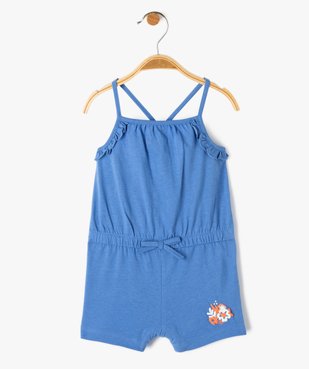 Combishort bébé fille à fines bretelles et volants vue1 - GEMO(BEBE DEBT) - GEMO