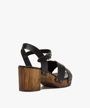 Sandales femme unies à talon imitation bois vue4 - GEMO(URBAIN) - GEMO