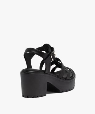 Sandales femme unies à brides multiples et semelle crantée vue4 - GEMO(URBAIN) - GEMO