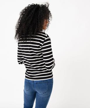 Tee-shirt à manches longues rayé femme vue4 - GEMO 4G FEMME - GEMO