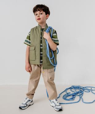 Tee-shirt manches courtes à rayures garçon vue6 - GEMO 4G GARCON - GEMO