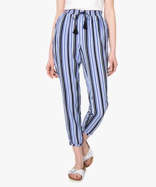 Pantalon femme en matière fluide imprimée vue1 - GEMO(FEMME PAP) - GEMO