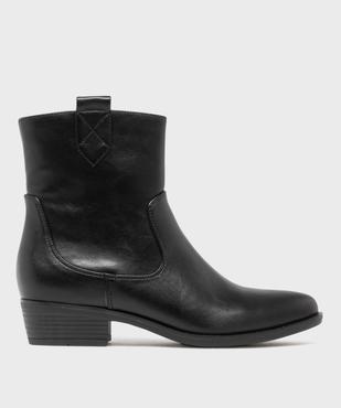 Boots santiags unies à zip femme - Follow Me vue1 - FOLLOW ME - GEMO