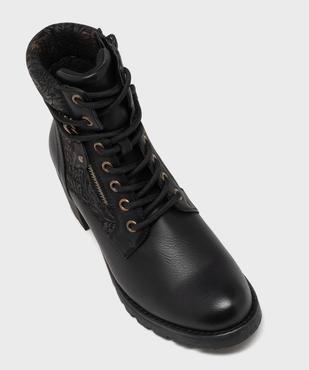 Bottines à lacets avec empiècement à motifs femme - Emilia Rosa vue6 - EMILIA ROSA - GEMO