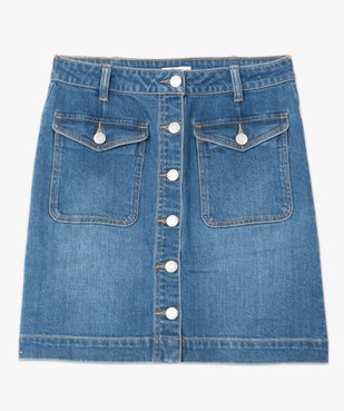 Jupe femme en jean avec larges poches à rabat vue4 - GEMO(FEMME PAP) - GEMO