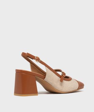 Escarpins slingbacks à talon large, bout carré et brides femme vue4 - FOLLOW ME - GEMO