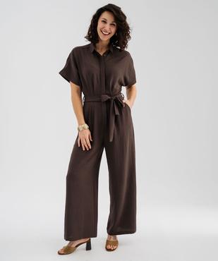 Combinaison pantalon fluide en matière froissée femme vue1 - GEMO(FEMME PAP) - GEMO